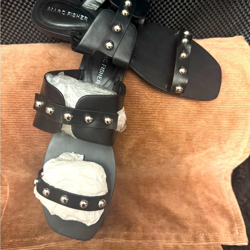 New Marc Fisher studded double strap flats